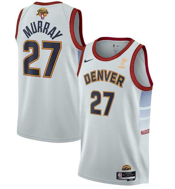 Mens Denver Nuggets #27 Jamal Murray White 2023 Finals Champions Icon Edition Stitched Basketball Jersey->denver nuggets->NBA Jersey